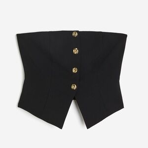 H&M Gold Button Strapless Vest Corset-Style Top